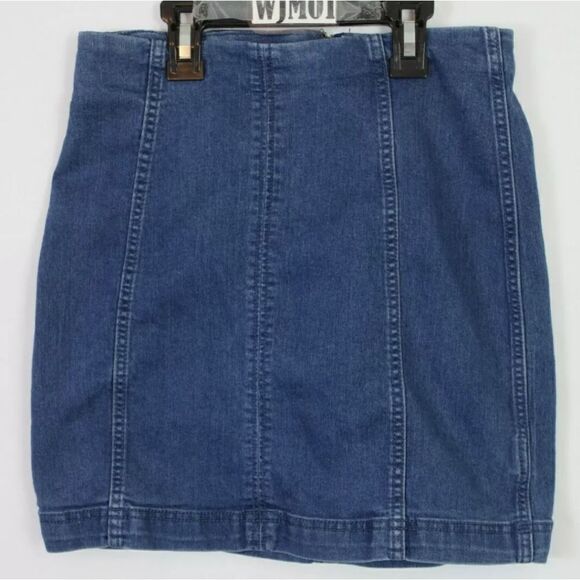 Free People Modern Femme Stretch Denim Jean Mini Skirt Women's Size 4 - Picture 2 of 7